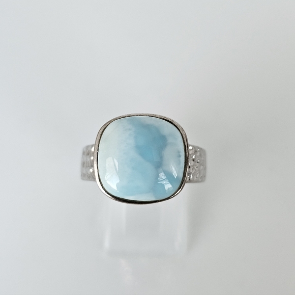 Natural Larimar & Sterling Silver Ring Size 10! NEW - Picture 9 of 9